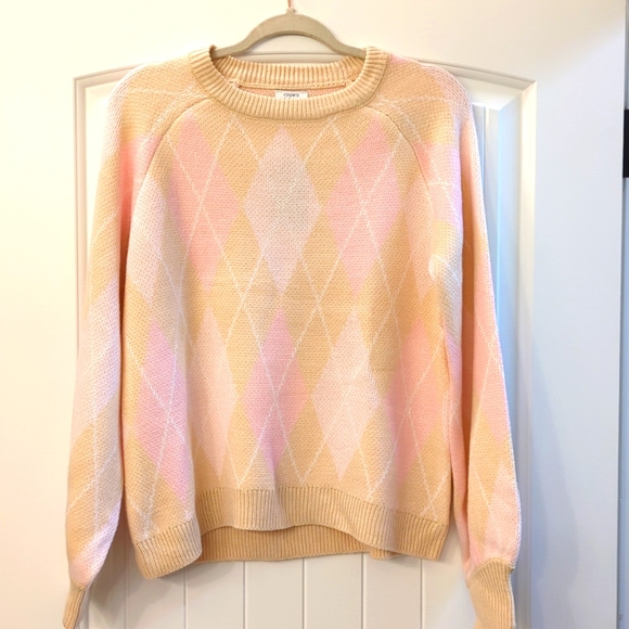 crown & ivy Tan Argyle Sweater - Picture 1 of 5
